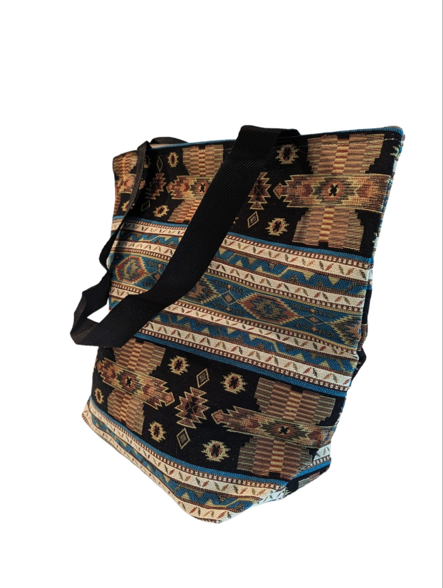 Elegant Cotton Tote, Beach Bag β Intricate Kilim Design, Aztec Print, Bohemian - The Humble Crescent