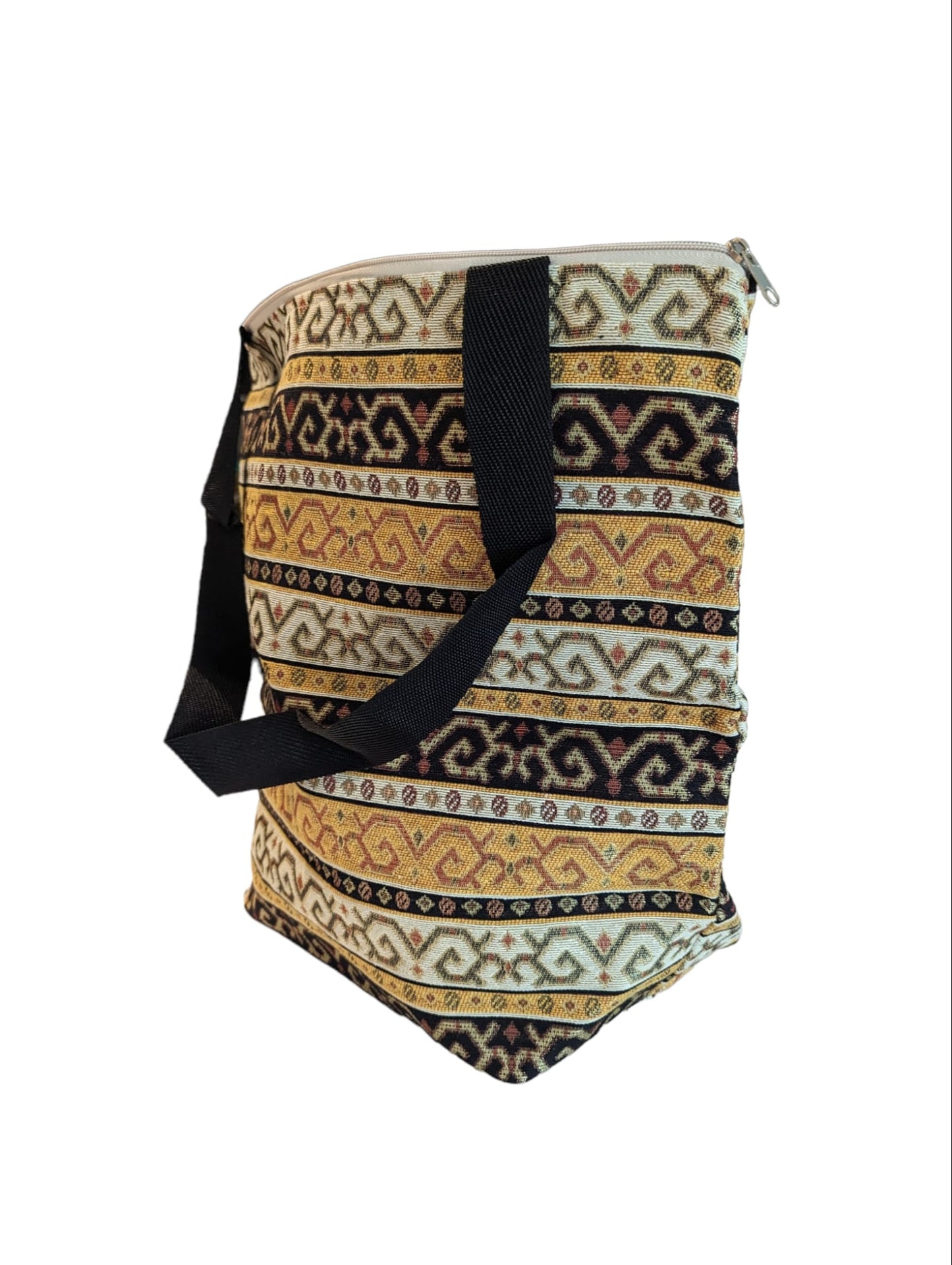 Elegant Cotton Tote, Beach Bag β Intricate Kilim Design, Aztec Print, Bohemian - The Humble Crescent