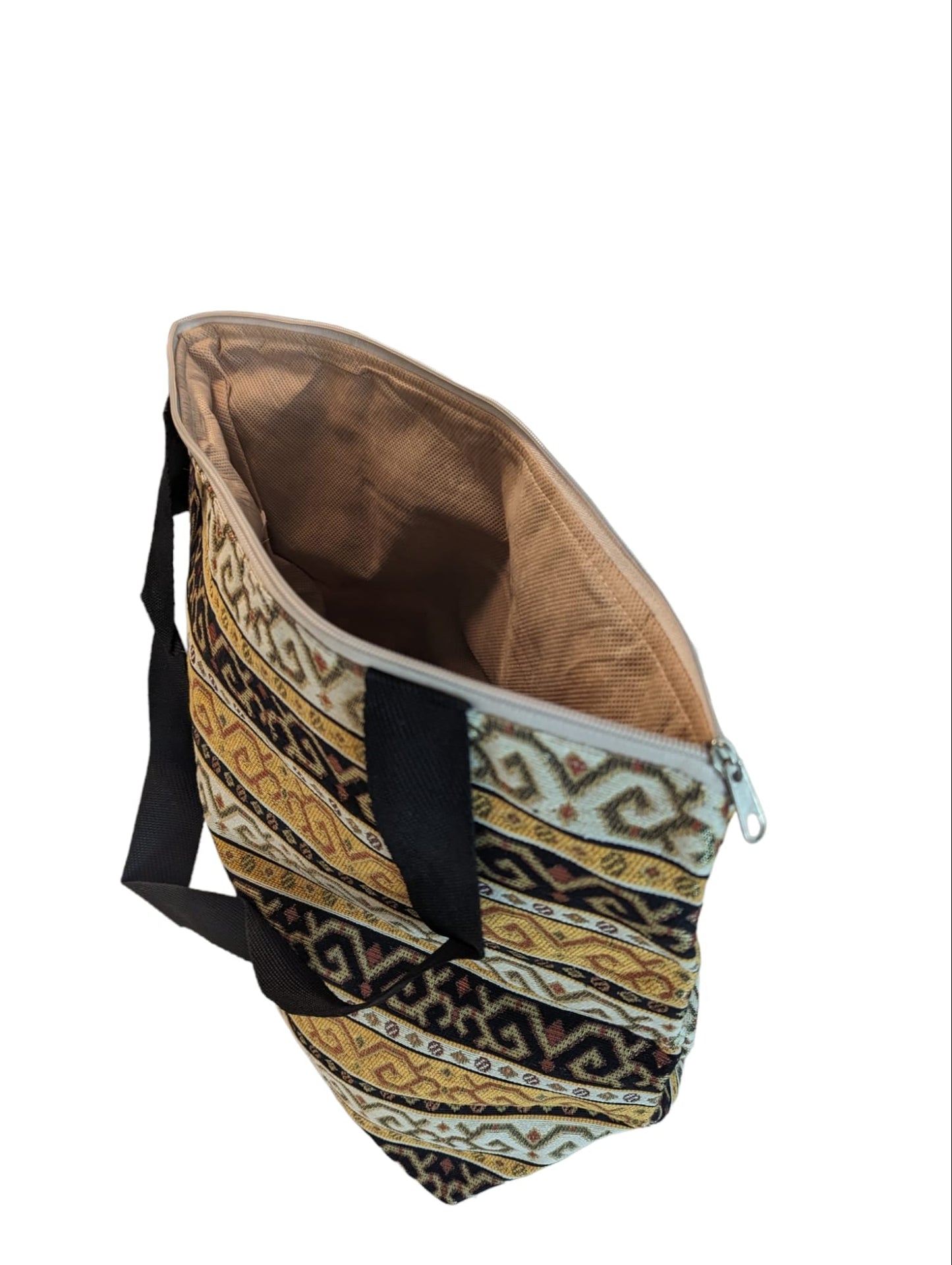 Elegant Cotton Tote, Beach Bag β Intricate Kilim Design, Aztec Print, Bohemian - The Humble Crescent