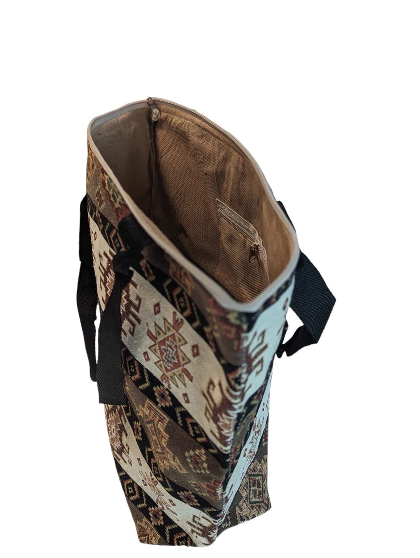 Elegant Cotton Tote, Beach Bag β Intricate Kilim Design, Aztec Print, Bohemian - The Humble Crescent