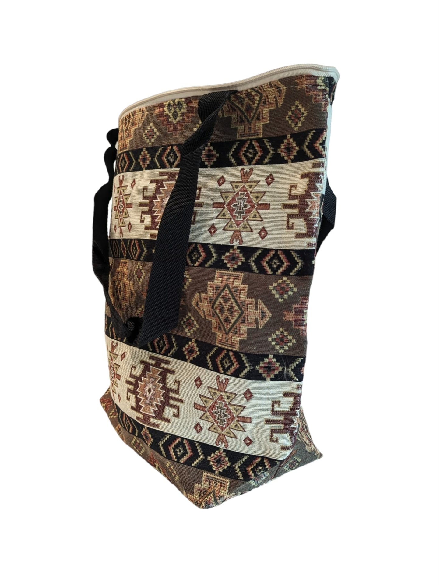 Elegant Cotton Tote, Beach Bag β Intricate Kilim Design, Aztec Print, Bohemian - The Humble Crescent