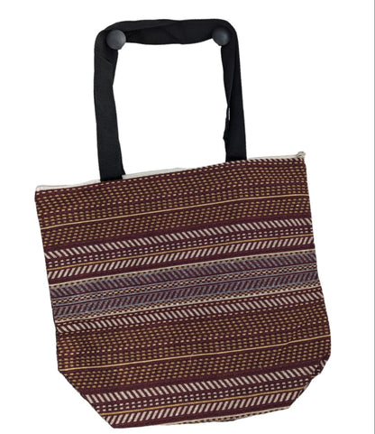 Elegant Chenille Tote, Beach Bag — Intricate Kilim Design, Aztec Print, Bohemian - The Humble Crescent