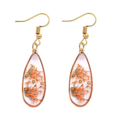 Geometric Dried Flower Earrings - The Humble Crescent