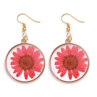 Geometric Dried Flower Earrings - The Humble Crescent